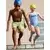 MANGO KIDS Enodelne kopalke FORMENBG  svetlo modra / bela