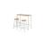 Hanah Home Barski set sto i stolice Mola Set 100, 100x90x40 cm, Bela