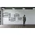 WallXpert metalni zidni ukras 5189, jato ptica u letu u pravougaonom ramu, 75 x 39 cm, crni
