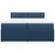 Vidaxl Box spring postelja z vzmetnico modra 200x200 cm blago