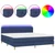 Krevet box spring s madracem LED plavi 160x200 cm od tkanine