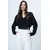 Trend Alacati Stili Ženska bluza dugih rukava Alc-X13126, Crna