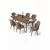 HANAH HOME Rasklopivi trpezarijski sto i stolice (7 delova) Uzi Baroque Brown