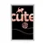 Plakat mačka s klobčičem in napisom Cute - 20x30 black