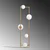 Opviq Podna lampa Corner 13776, 35 x 35 x 157 cm, 2 x E27 & 3 x E14 s, 250 cm Kabl, Zlatne boje
