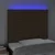 Vidaxl LED posteljno vzglavje temno rjavo 100x5x118/128 cm blago