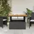 Vrtni stol crni 110 x 110 x 71 cm poliratan i bagremovo drvo