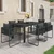 7-dijelni vrtni blagovaonski set od PVC ratana crni