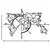 Wallity Zidna dekoracija World Map Metal Decor 2, Crna
