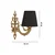 Opviq Zidna lampa Lily, 15x10x13cm, IP20, Zlatno-crna boje