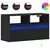 Zidni TV ormarić s LED svjetlima crni 80 x 31 x 45 cm