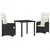 Vrtni set za objed 3 pcs Crna poliratan