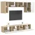 Set TV komoda Zidne 4 pcs Sonoma hrast Konstruirano drvo