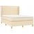 Vidaxl Box spring postelja z vzmetnico krem 140x190 cm blago