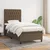 Vidaxl Box spring postelja z vzmetnico temno rjava 90x200 cm blago