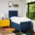 Vidaxl Box spring postelja z vzmetnico modra 100x200 cm blago