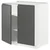 METOD Podni element s policama/2 vrata, bela/Voxtorp tamnosiva, 80x60 cm