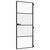 Sobna vrata tanka crna 83 x 201,5 cm kaljeno staklo i aluminij