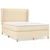 vidaXL Box spring postelja z vzmetnico krem 140x200 cm blago