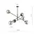 Luster na šipci LINEAR 6xE14/10W/230V crna/siva