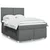 Vidaxl Box spring postelja z vzmetnico temno siva 140x200 cm blago