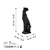 Aberto Design Dekorativna figura Leopard, 15x43x15 cm, Crna