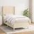 Vidaxl Box spring postelja z vzmetnico krem 90x190 cm blago