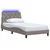 vidaXL Posteljni okvir z LED brez vzmetnice taupe 100x200 cm blago