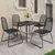 5-dijelni vrtni blagovaonski set od PVC ratana crni