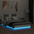 vidaXL Okvir kreveta s uzglavljem i LED svjetlima bijeli 140 x 190 cm