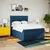 Vidaxl Box spring postelja z vzmetnico modra 160x200 cm blago