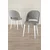 Hanah Home set trpezarijskih stolica Pane 2 kom, siva tkanina Babyface, bele metalne noge