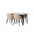 Venture Design Jedilna miza in stol komplet Tempe miza 75x140x80 cm oreh bež
