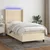 Vidaxl Box spring postelja z vzmetnico LED krem 100x200 cm blago