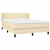 Vidaxl Box spring postelja z vzmetnico krem 140x190 cm blago