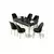 HANAH HOME Rasklopivi trpezarijski sto i stolice (7 delova) Nira Black Marble Gold Black