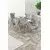 HANAH HOME Rasklopivi trpezarijski sto i stolice (7 delova) Esla Anthracite Chrome Grey