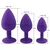 Silikonski analni butt plug sa kristalom - set (S,M,L veličina) LJUBIČASTI