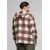 Big Check Hooded Shirt Jacket White Sand/Brown