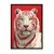 WallXpert uramljena slika 115275, beli tigar na crvenoj pozadini, 30 x 40 cm, crni ram