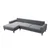 Atelier del Sofa Ugaona garnitura Nordic 90x85x303cm Tamnosiva