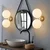 Opviq Zidna lampa Luminar-14151, 20x27x42cm, IP20, Zlatna boje