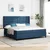 Vidaxl LED Box Spring Postelja z vzglavjem Modra 200 x 200 cm blago