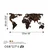 Atelier Del Sofa Zidna dekoracija World Map 25, 127x60x1.5 cm, Šarena