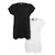 Womens T-shirt with extended shoulder 2-pack black/white