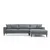 Atelier del Sofa Ugaona garnitura Nordic 90x85x303cm Tamnosiva