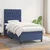 Vidaxl Box spring postelja z vzmetnico moder 90x200 cm blago