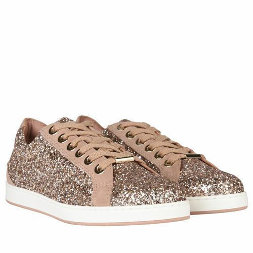 Tenisice Jimmy Choo Cash Coarse Glitter Trainers Ballet Pink