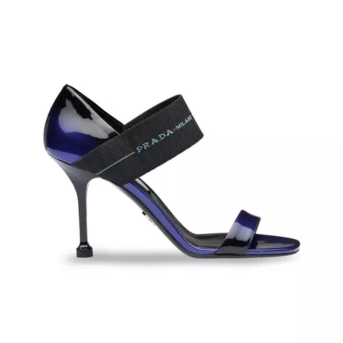Prada Elasticated logo strap sandals women Blue Idealno.ba