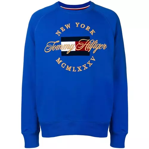Tommy Hilfiger New York logo embroidered sweatshirt men Blue